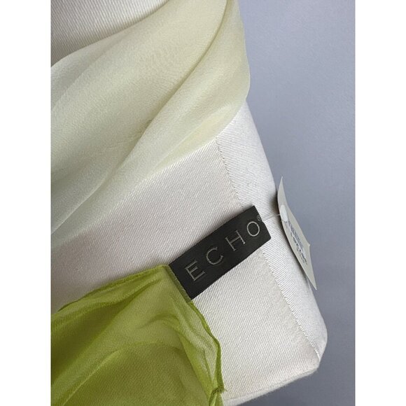 Echo Gradient Chiffon Scarf For Women - Yellow & Blue - Picture 5 of 7